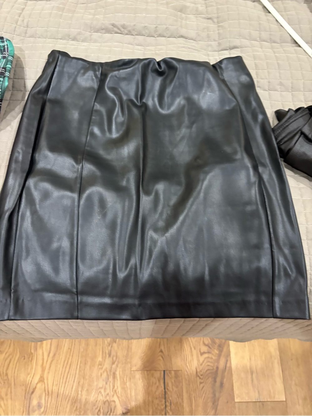 Black Faux Leather Pencil Skirt - Classic Women's Skirt